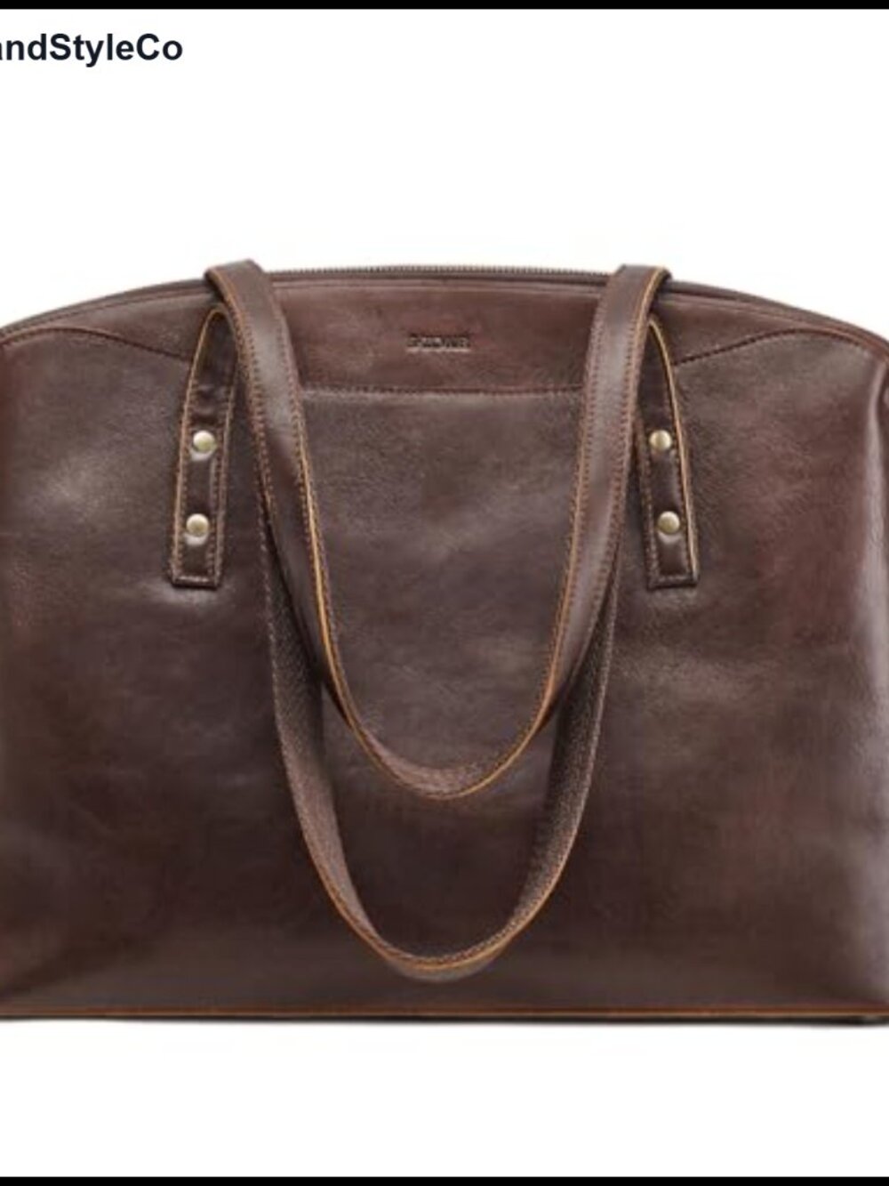 Full Grain Cattle Leather Tote Bag Large Capacity Shoulder Handbag